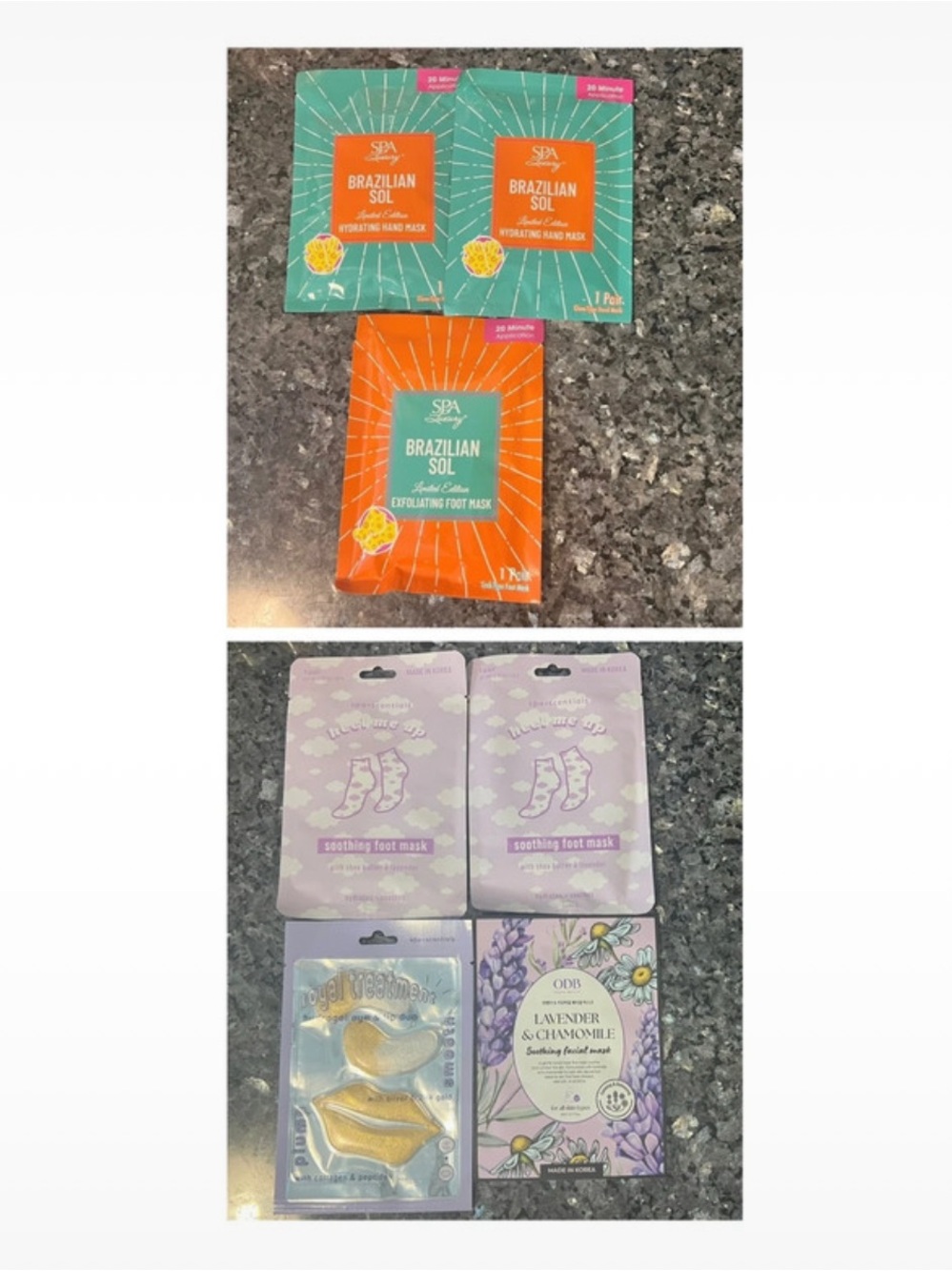 7 Beauty Masks Spa Luxury Brazilian Sol Spa-Scentials Foot Hand Face Lips